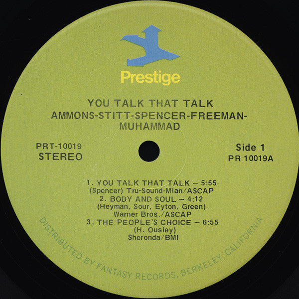 Master Release: You Talk That Talk! by Gene Ammons