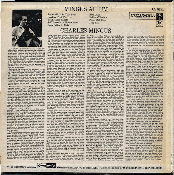 Release: Mingus Ah Um-Vinyl-US-1971-CS 8171-3541016