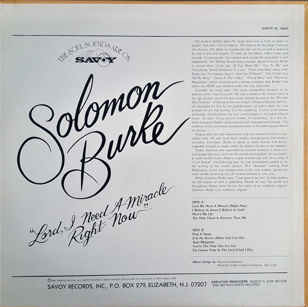 Release: Lord, I Need A Miracle Right Now-Vinyl-US-1981-SL 14660-3397649