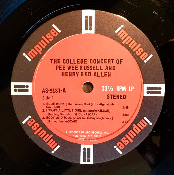 The College Concert Of Pee Wee Russell And Henry Red Allen