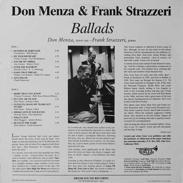 Master Release: Ballads by Don Menza