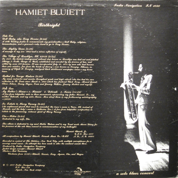 Master Release: Birthright: A Solo Blues Concert by Hamiet Bluiett