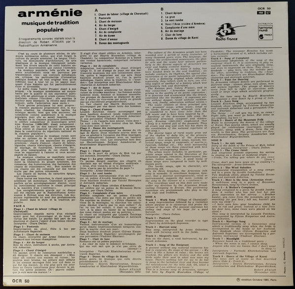 Master Release: Arménie - Musique De Tradition Populaire by Various