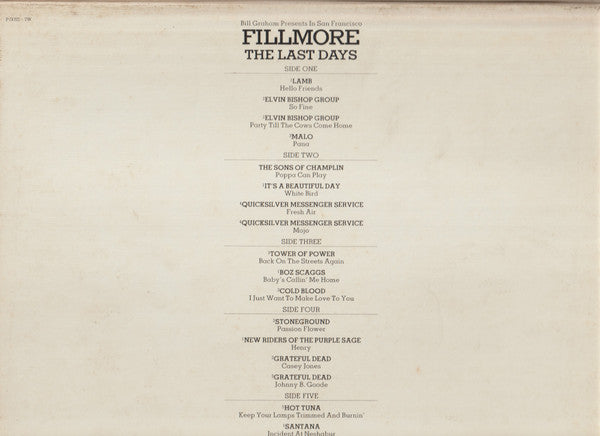 Fillmore - The Last Days