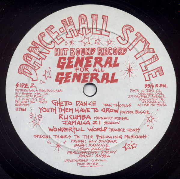 Release: General For All General-Vinyl-US-1984-JJ161-1472578