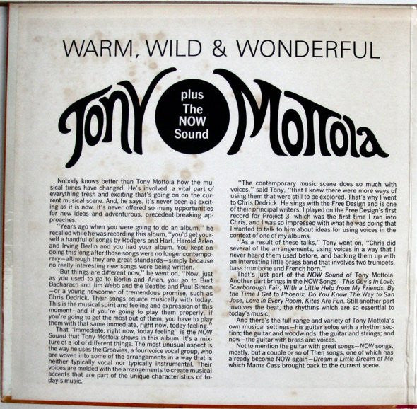 Master Release: Warm, Wild And Wonderful by Tony Mottola