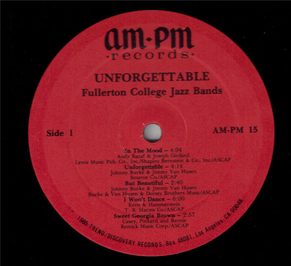 Master Release: Unforgettable by Fullerton College Jazz Ensemble