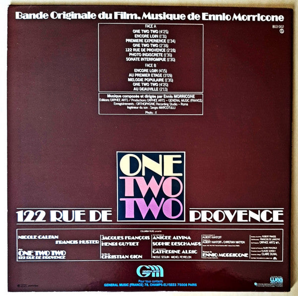 Release: One Two Two (122, Rue De Provence) (Bande Originale Du Film)-Vinyl-France-1978-803 002-4692917