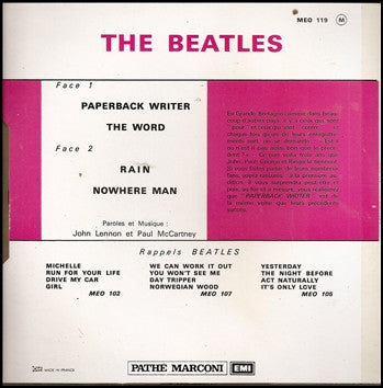 Release: Paperback Writer-Vinyl-France-1971-MEO 119-4159440
