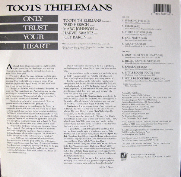 Master Release: Only Trust Your Heart by Toots Thielemans