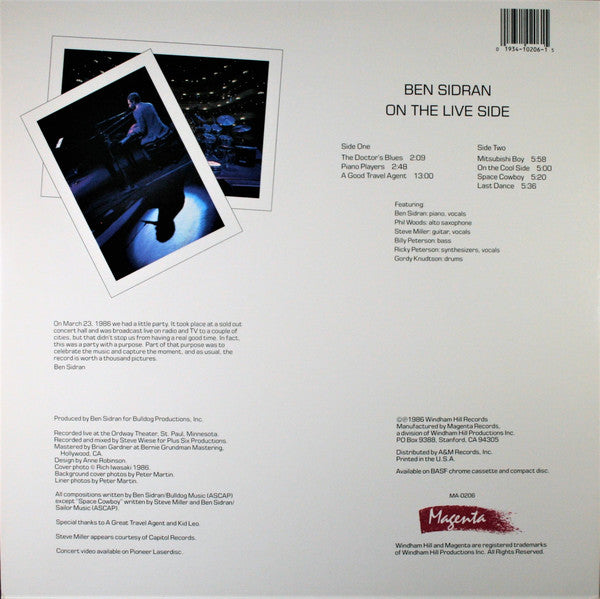 Master Release: On The Live Side by Ben Sidran