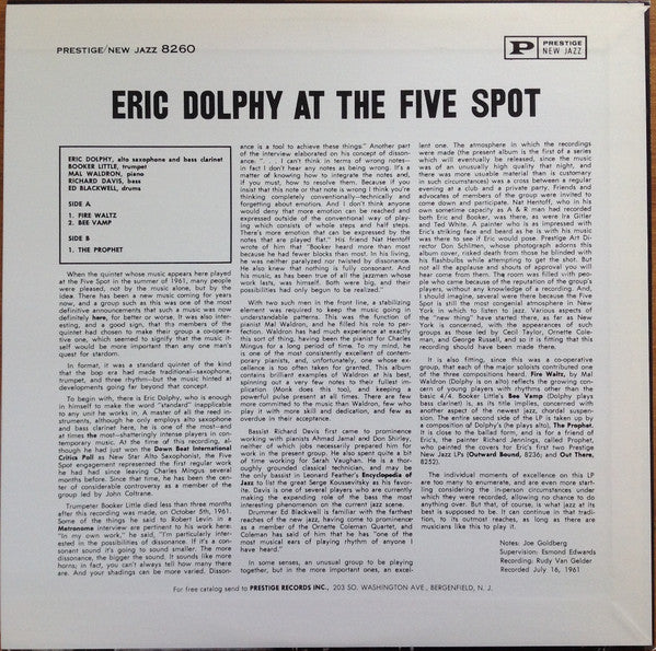 At The Five Spot, Volume 1.