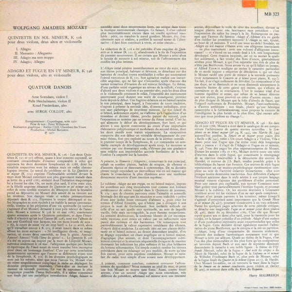 Quintette En Sol Mineur K 516 / Adagio Et Fugue En Ut Mineur K 546