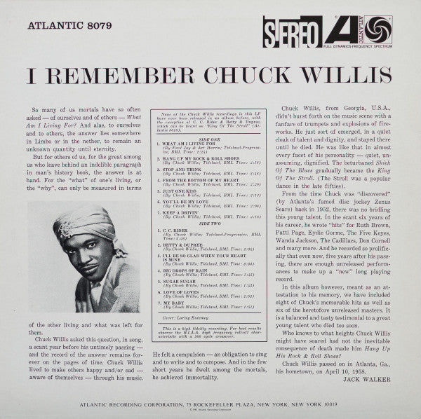 Master Release: I Remember Chuck Willis by Chuck Willis