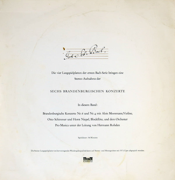 Master Release: Die Brandenburg. Konzerte Joh. Seb. Bach 1. Serie In 3 Folgen Band III by Johann Sebastian Bach