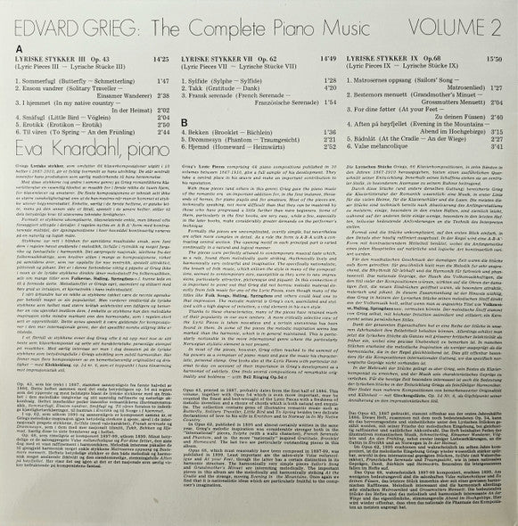 The Complete Piano Music Volume 2: Lyriske Stykker III, VII, IX Op. 43, 62, 68