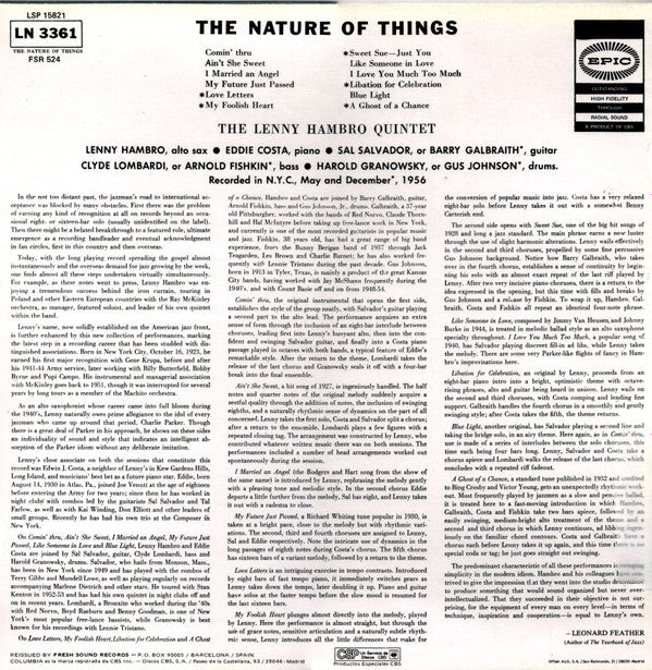 Release: The Nature Of Things-Vinyl-Spain-1986-FSR 524, LSP 15821-6546123