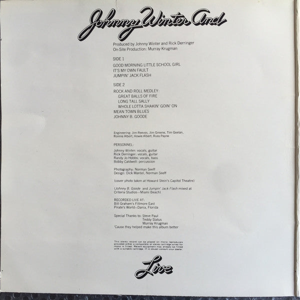 Live Johnny Winter And