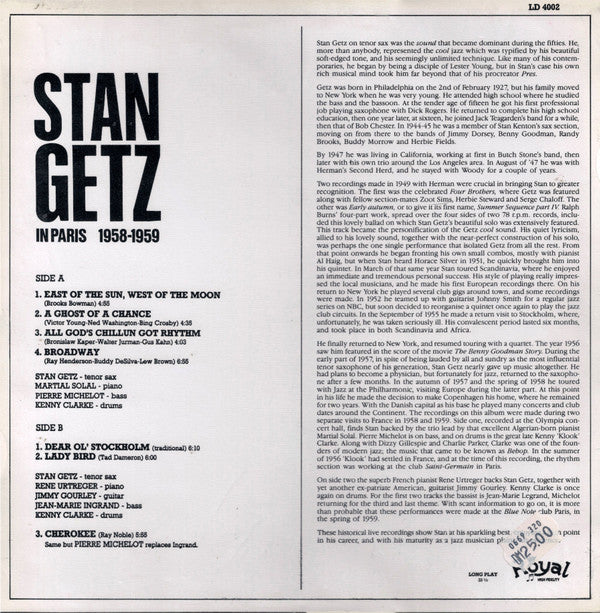 Master Release: In Paris 1958-1959 by Stan Getz