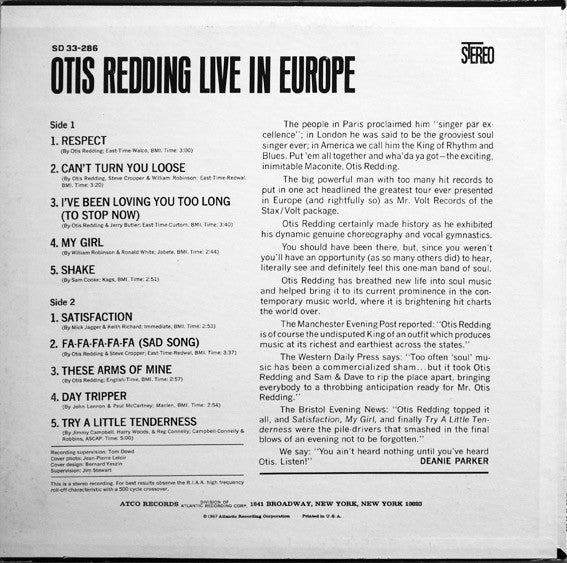 Otis Redding Live In Europe