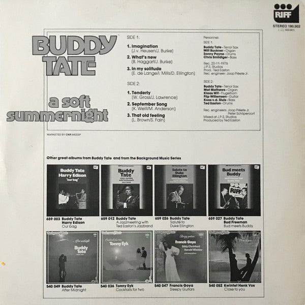 Master Release: A Soft Summernight (Music For A Soft Summernight) by Buddy Tate