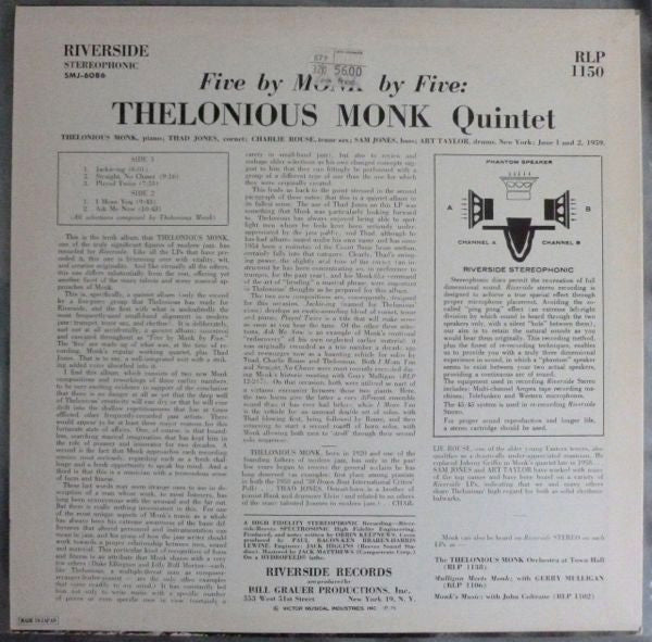 Release: 5 By Monk By 5-Vinyl-Japan-1975-SMJ-6086, SMJ-6086-7236234
