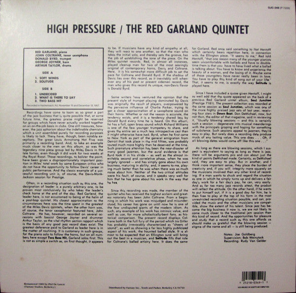 Release: High Pressure-Vinyl-US-1989-OJC-349, P-7209-2311727