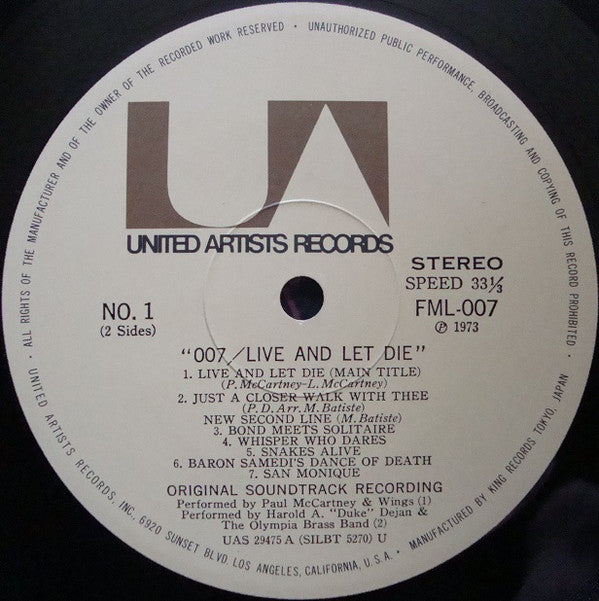 007/Live And Let Die (Original Motion Picture Soundtrack)