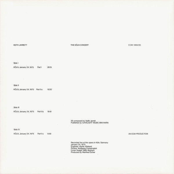 Release: The Köln Concert-Vinyl-US-1975-ECM 1064/65-1259362