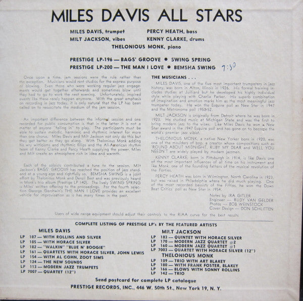 Master Release: Miles Davis All Stars (Vol. 2) by Miles Davis All Stars