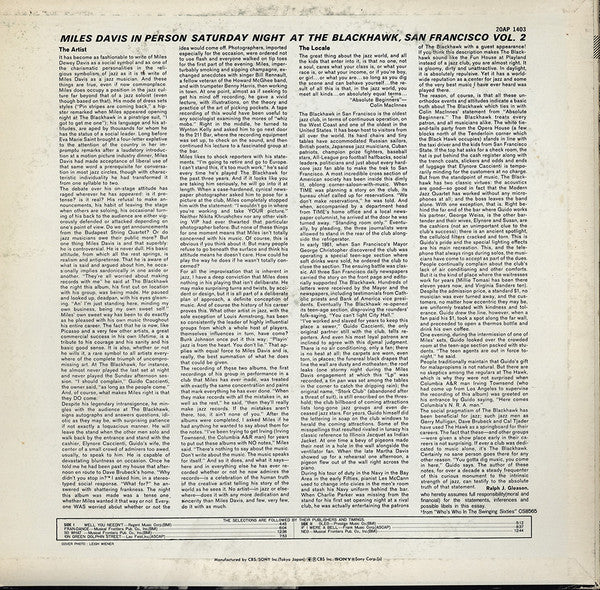 In Person, Saturday Nights At The Blackhawk, San Francisco, Volume II