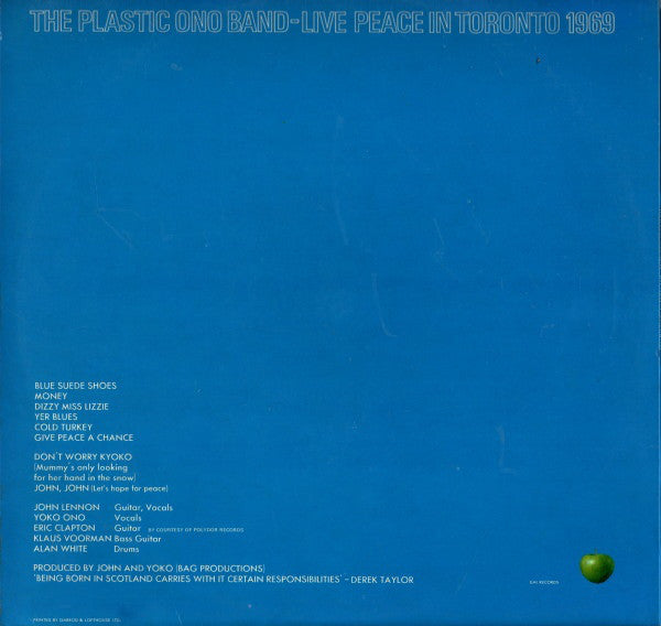 Release: Live Peace In Toronto 1969-Vinyl-UK-1970-CORE 2001-4744349