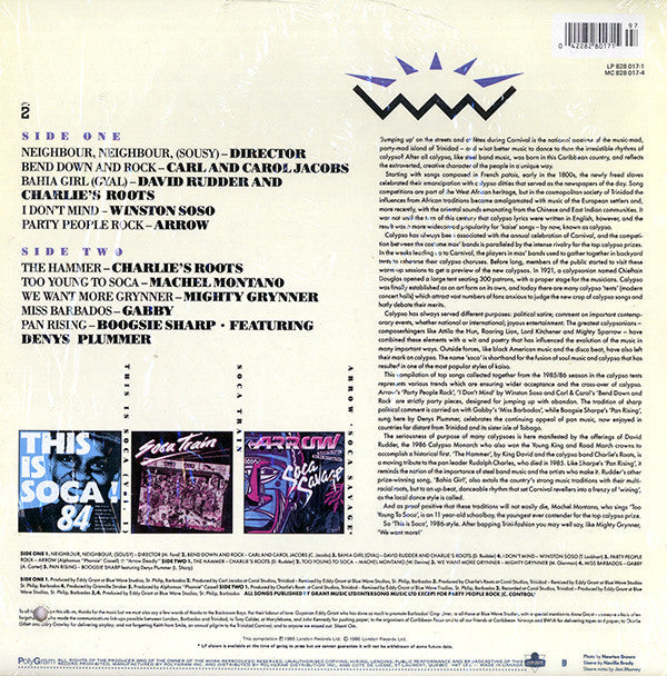 Release: This Is Soca 2-Vinyl-Canada-1986-828 017 1-2353779