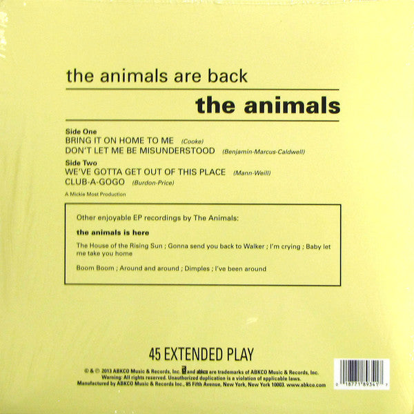 Master Release: The Animals Are Back by The Animals