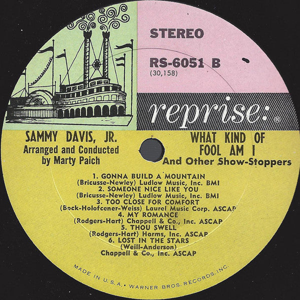 Sammy Davis Jr. Sings What Kind Of Fool Am I And Other Show-Stoppers