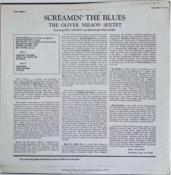 Release: Screamin' The Blues-Vinyl-US-1983-OJC-080, NJ-8243-3185234