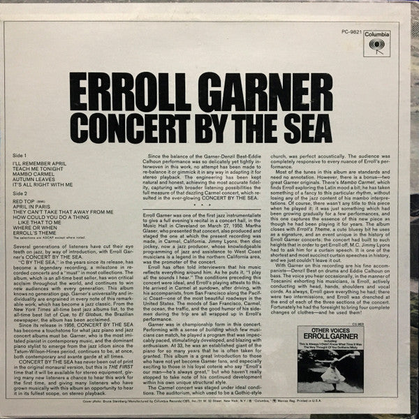 Release: Concert By The Sea-Vinyl-US-None-PC 9821, 9821-6786574