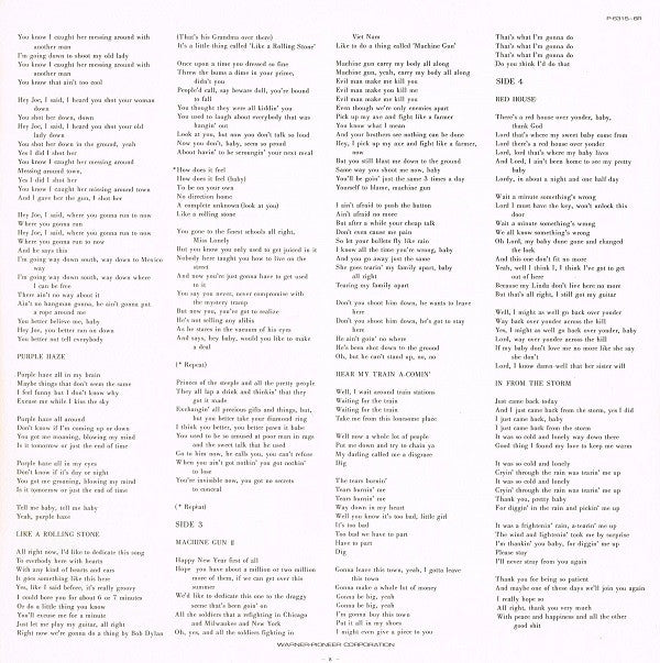 Sound Track Recordings From The Film "Jimi Hendrix"