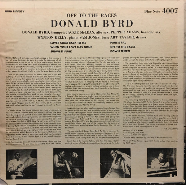 Release: Off To The Races-Vinyl-US-1972-BST 84007-7636555