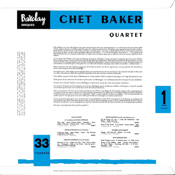 Release: Chet Baker Quartet-Vinyl-France-2011-SR01/1, 84.009-3375688