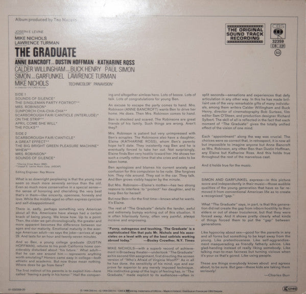 Release: The Graduate (Original Sound Track Recording)-Vinyl-Europe-None-CBS 32359, CBS 70042, OS 3180-5461229