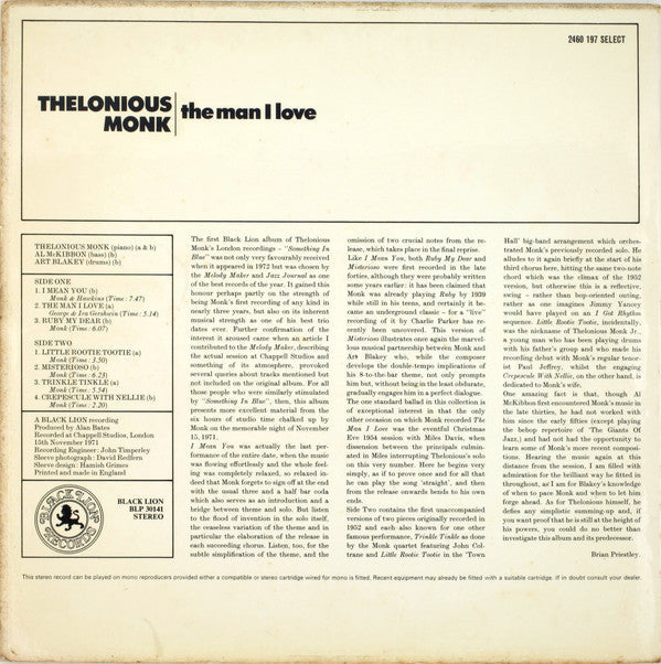 Release: The Man I Love-Vinyl-UK-1973-2460 197, BLP 30141-3508340
