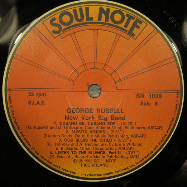 Release: New York Big Band-Vinyl-Italy-1982-SN 1039-2975020