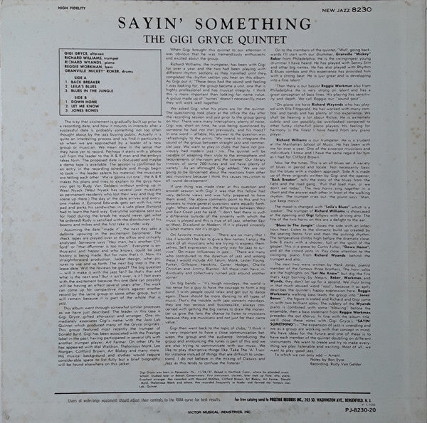 Release: Saying Somethin'!-Vinyl-Japan-1972-PJ-20-8230, PJ-8230-20, PJ-20-8594866