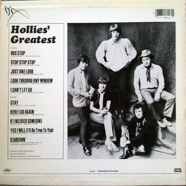 Release: Hollies' Greatest-Vinyl-US-1980-N-16056-1734090