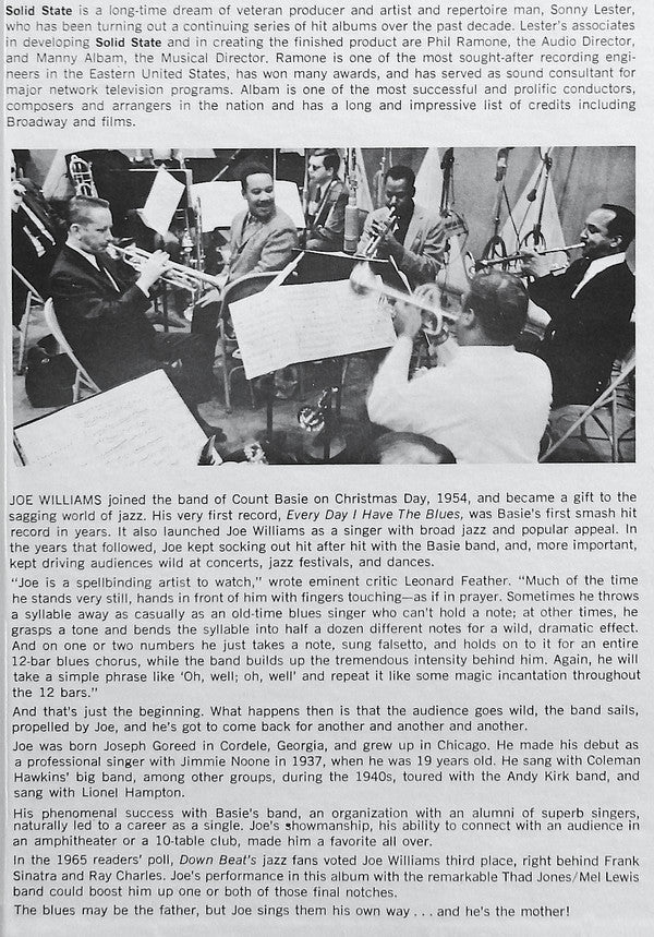Presenting Joe Williams And Thad Jones • Mel Lewis, The Jazz Orchestra