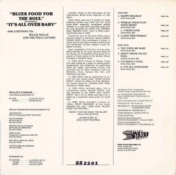 Master Release: Blues Food For The Soul by Willie Willis And The Wildcatters