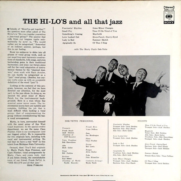 Master Release: And All That Jazz by The Hi-Lo's