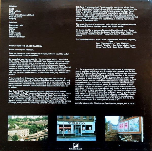 Master Release: D.o.A. The Third And Final Report by Throbbing Gristle