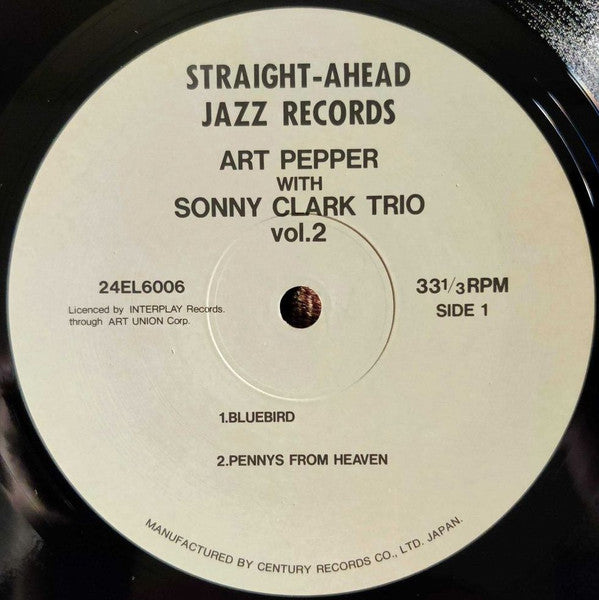 Art Pepper With Sonny Clark Trio Vol. 2